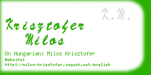 krisztofer milos business card